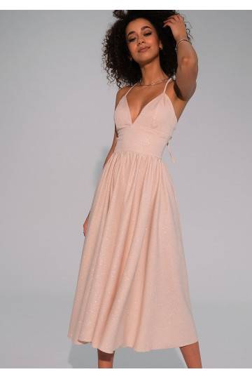 Chiffon tie back hot sale midi skater dress