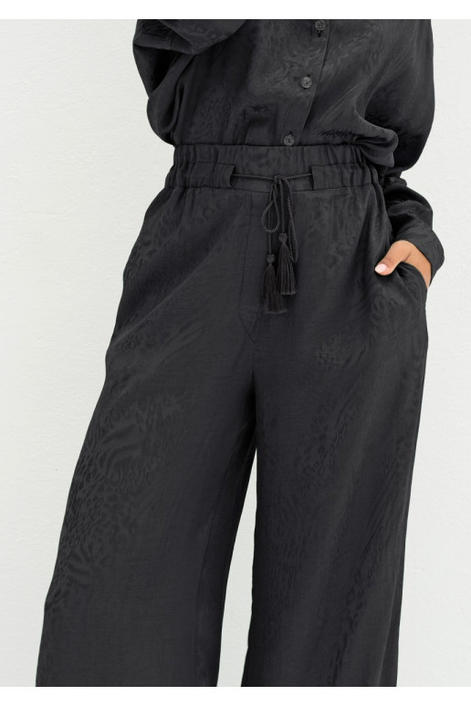 Boho Striped Woven Cotton Pants with Pockets | Black | Split-Skirts-Pants,  Pocket, Vacation, Beach, Bohemian