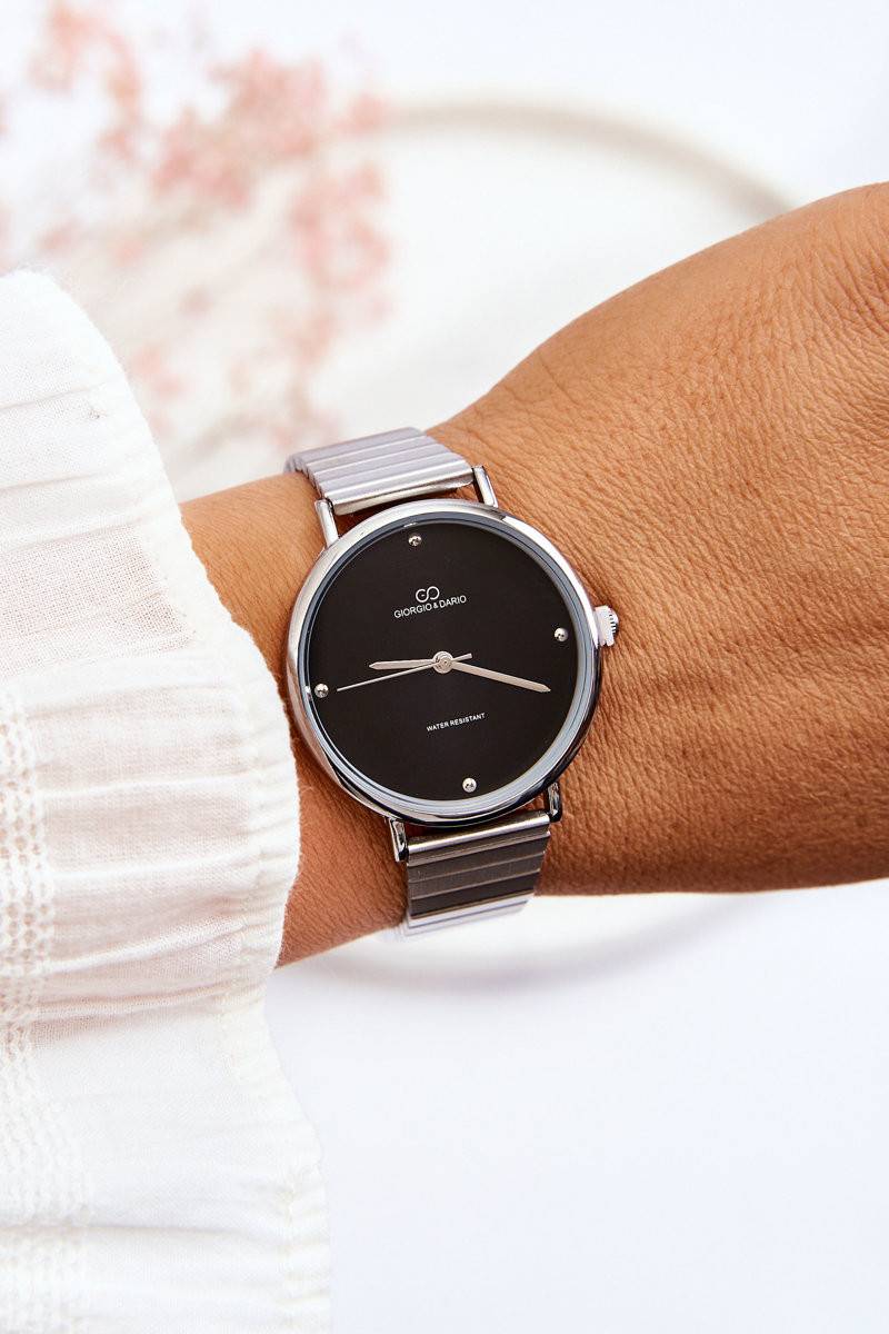 Black waterproof watch women's best sale