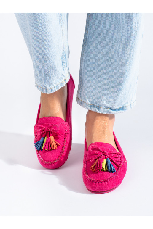 pink of suede Women's moccasins boho Shelovet