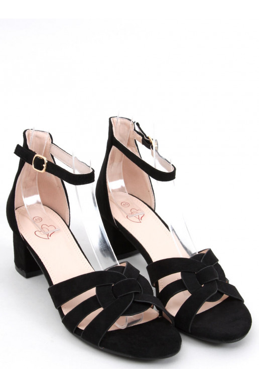 Black colour heel outlet sandals