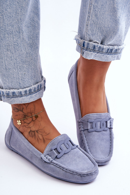 Blue suede best sale moccasins ladies