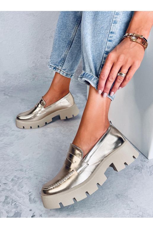 Gold on sale platform loafers