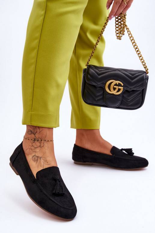 Gucci marmont fringed hot sale suede loafers