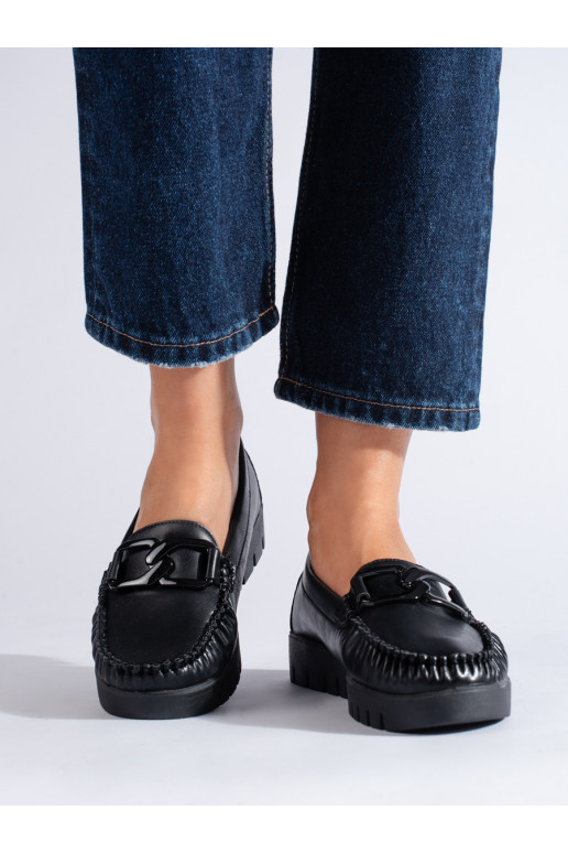 Moccasins eco leather black Shelovet