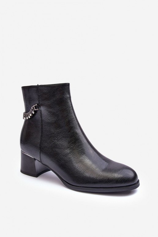 Daniel Sedda Black Leather Low Heel Ankle Boots | Lyst