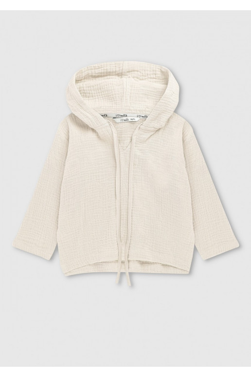 Ecru muslin kids hoodie