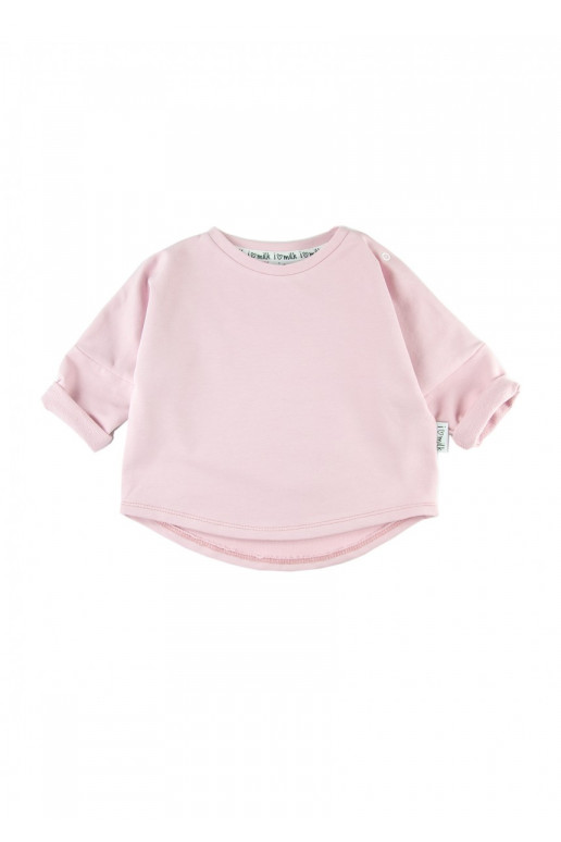 Powder pink basic kids sweatshirt