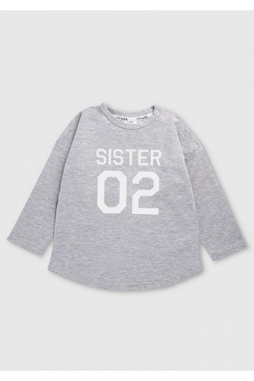 Melange grey kids sweatshirt &quot;sister 02&quot;