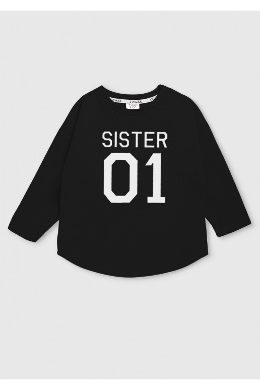 Black kids sweatshirt &quot;sister 01&quot;