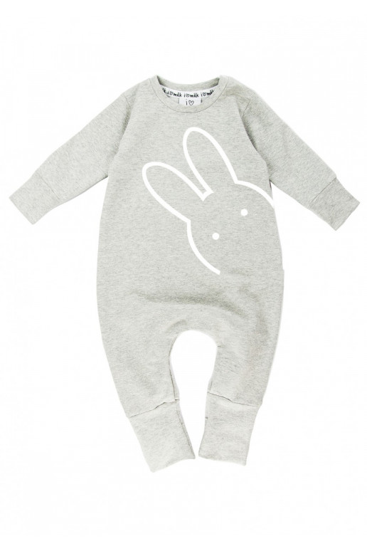 Melange grey long sleeved romper &quot;bunny&quot;