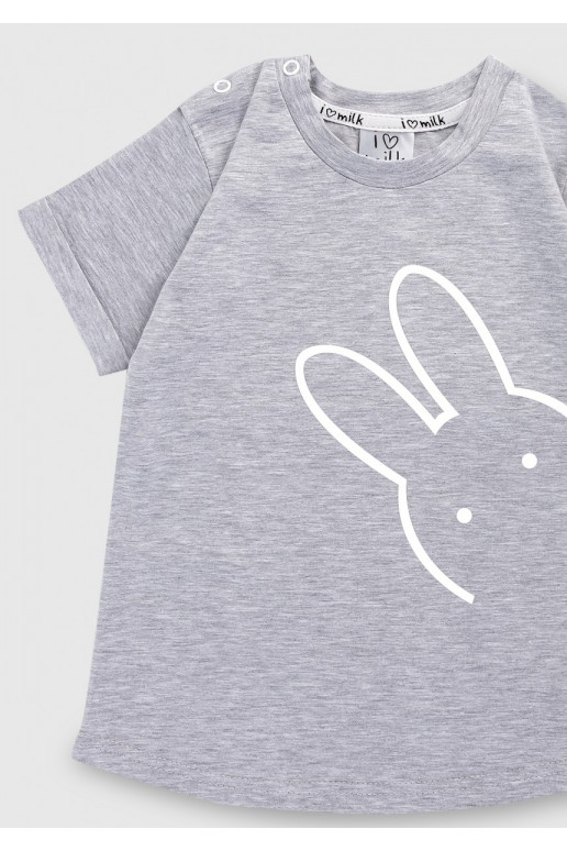 Melange grey kids T-shirt &quot;bunny&quot;