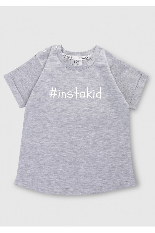 Melange grey kids T-shirt &quot;instakid&quot;