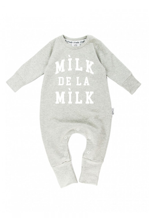 Melange grey long sleeved romper &quot;milk de la milk&quot;