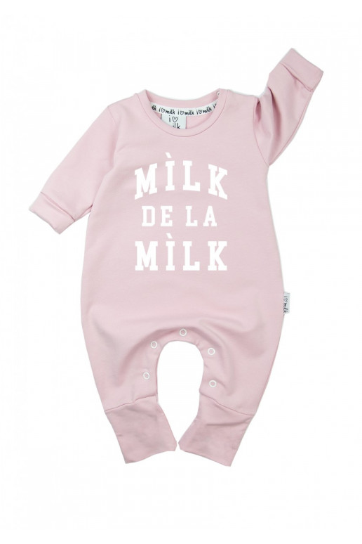 Powder pink long sleeved romper &quot;milk de la milk&quot;