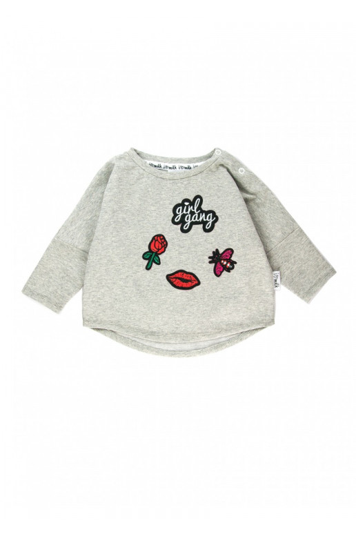 Melange grey kids sweatshirt &quot;girls gang&quot;