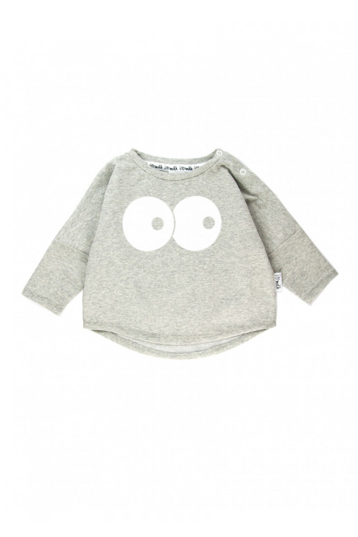 Melange grey kids sweatshirt &quot;eyes&quot;