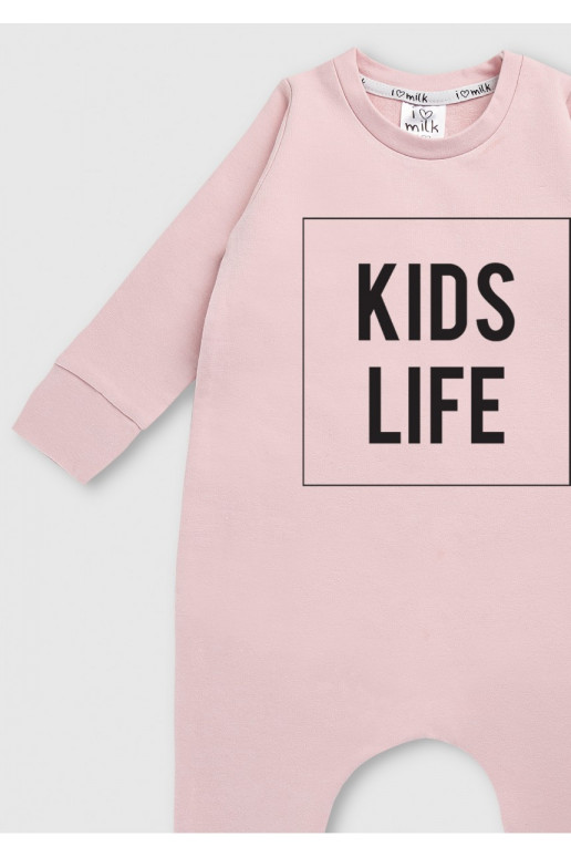 Powder pink long sleeved romper &quot;kids life&quot;