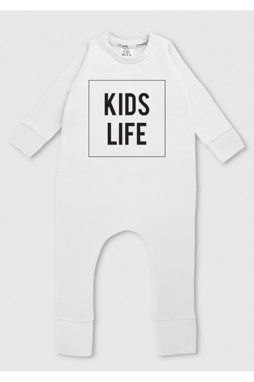 White long sleeved romper &quot;kids life&quot;