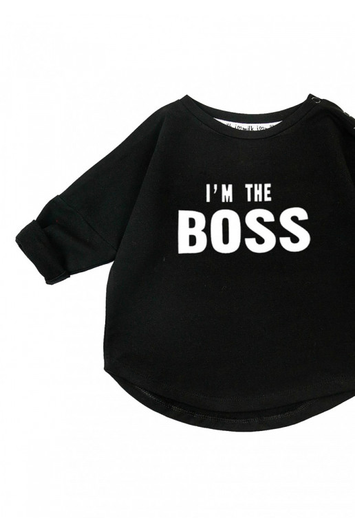 Black kids sweatshirt &quot;I&#039;m the boss&quot;