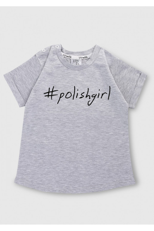 Melange grey T-shirt &quot;polishgirl&quot;