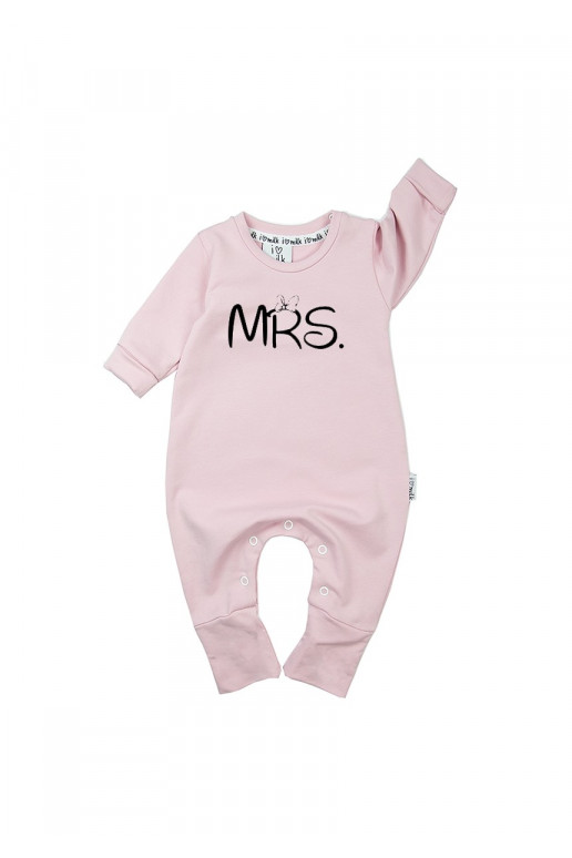 Powder pink long sleeved romper &quot;mrs&quot;