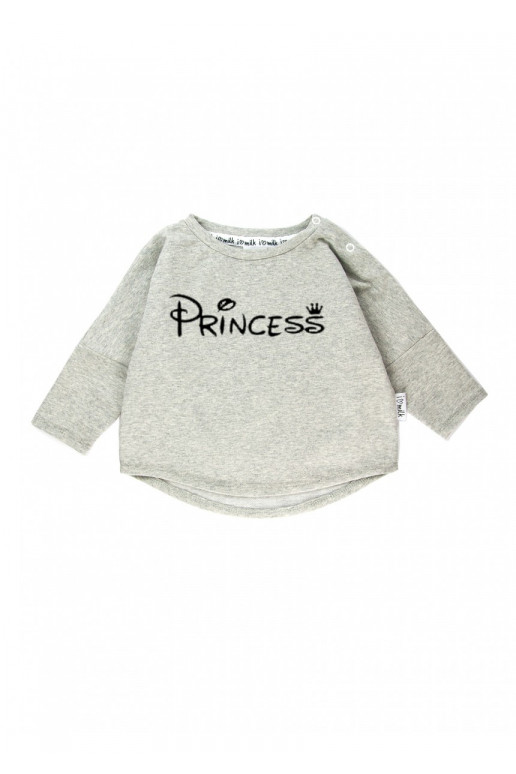 Melange grey kids sweatshirt &quot;princess&quot;