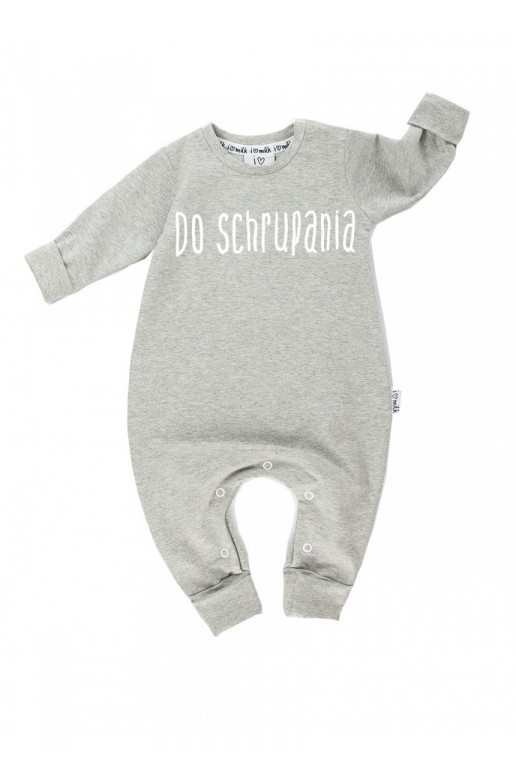 Melange grey long sleeved romper &quot;do schrupania&quot;