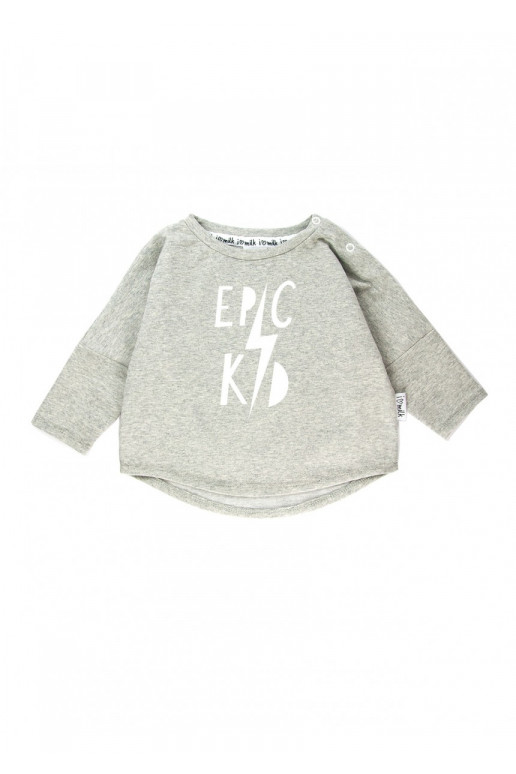 Melange grey kids sweatshirt &quot;epic kid&quot;