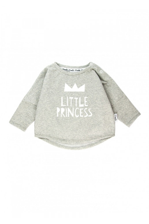 Melange grey kids sweatshirt &quot;little princess&quot;