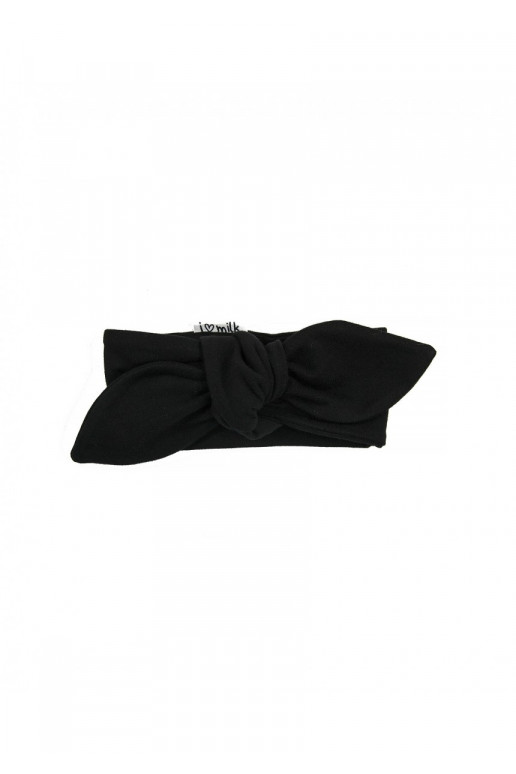 Black headband with a bow