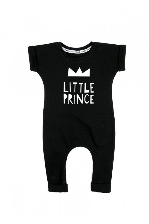 Black short sleeved romper &quot;little prince&quot;