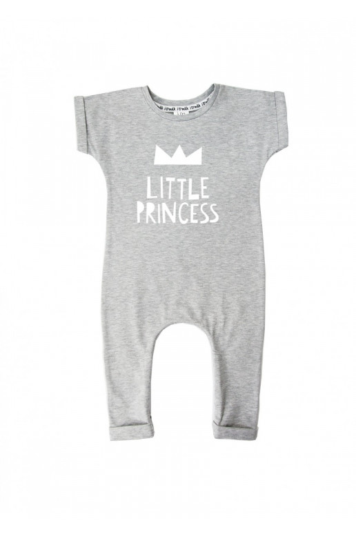 Melange grey short sleeved romper &quot;little princess&quot;