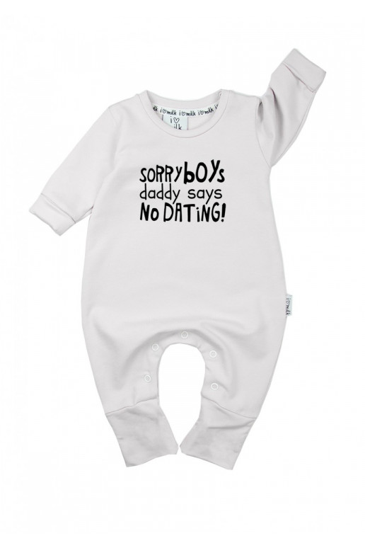 White long sleeves romper &quot;sorry boys&quot;