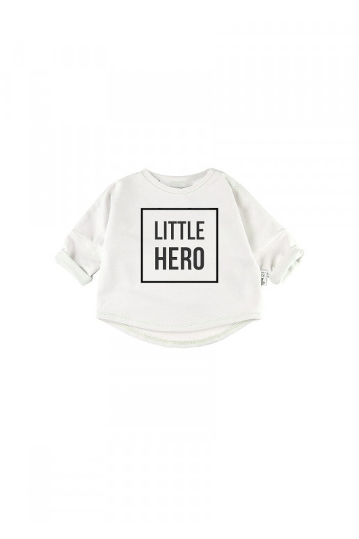 White kid&#039;s sweatshirt &quot;LITTLE HERO&quot;