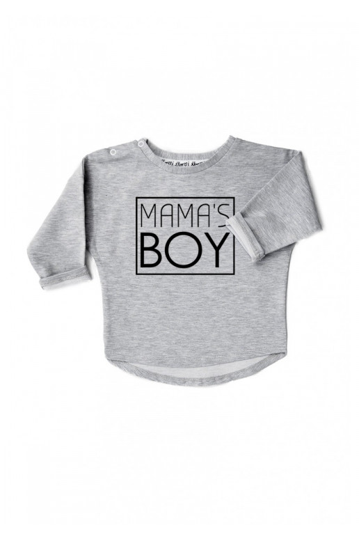 Melange grey kids sweatshirt &quot;mama&#039;s boy&quot;