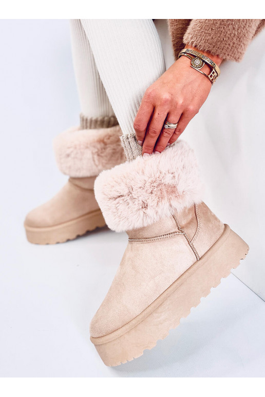 Snow boots with fur with platform TAYNA BEIGE