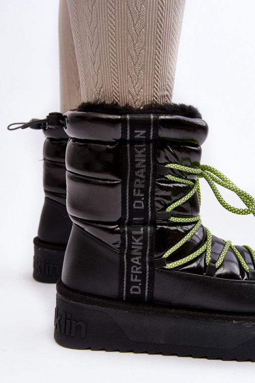 Women's Snow Boots On Thick Sole Vegan DFranklin Black