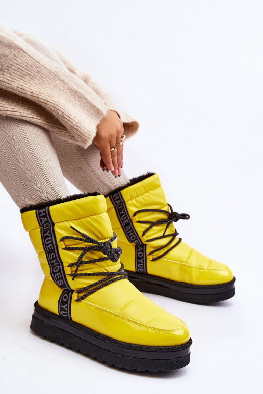 Women's Snow Boots with Yellow Laces Lilara