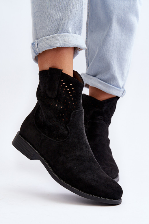 Hudson London Jura Black Leather Cut Out Heeled Ankle Boots | ASOS
