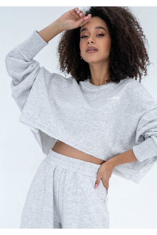 Shore Crop - Light melange crop oversize sweatshirt