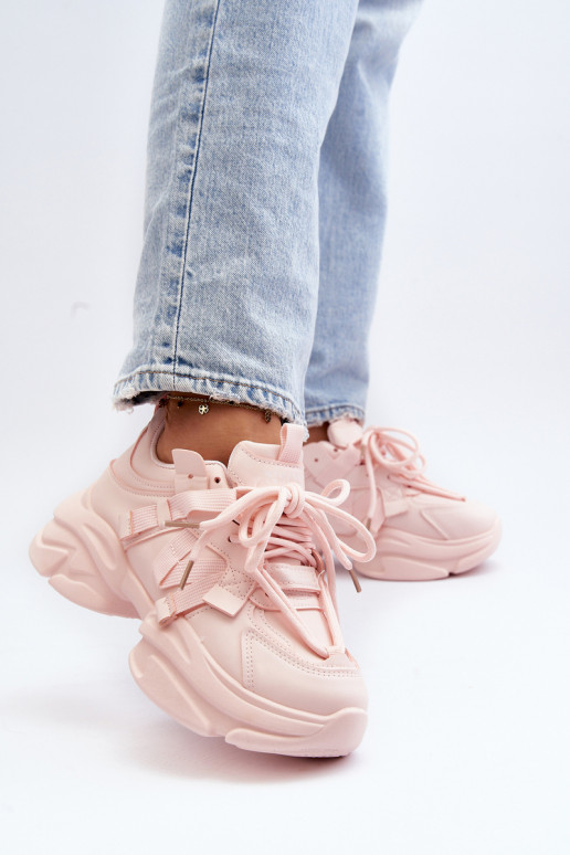 Women's sneakers on a chunky sole pink Windamella