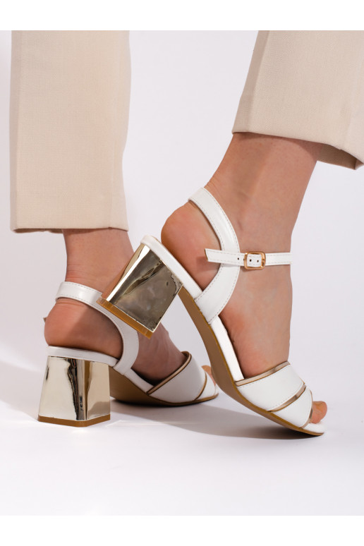 sandals  on the heel white-