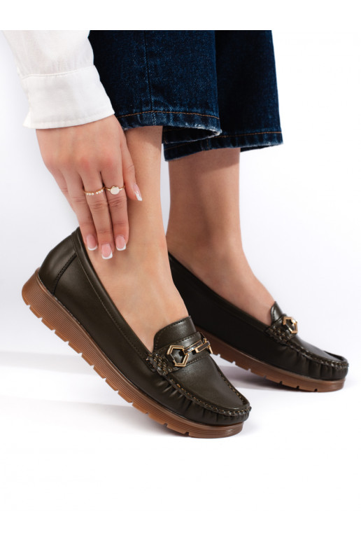  Women's moccasins dark green