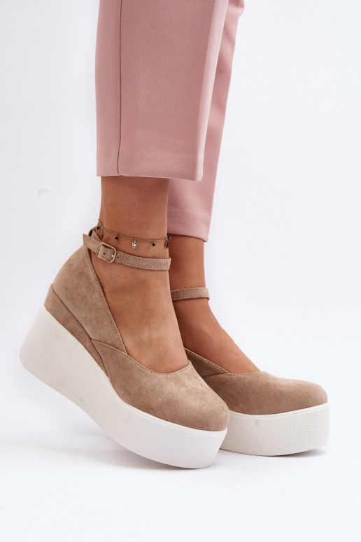 Women's Beige Wedge Espadrilles Malla