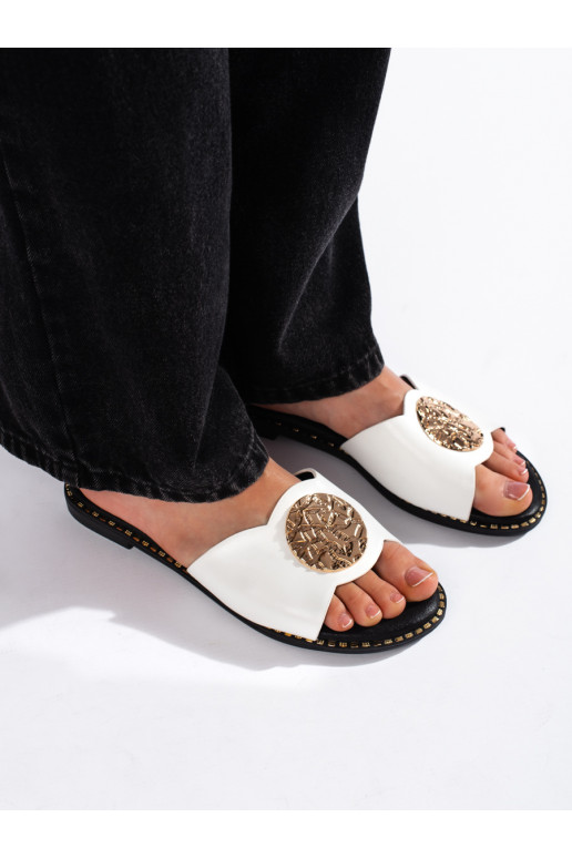 Elegant style white color slippers  
