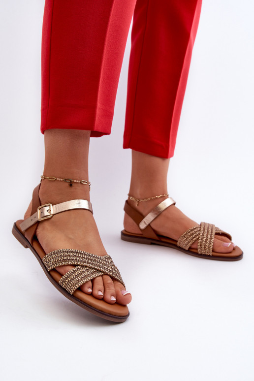 Women's Flat Sandals S.Barski MY923 Brown