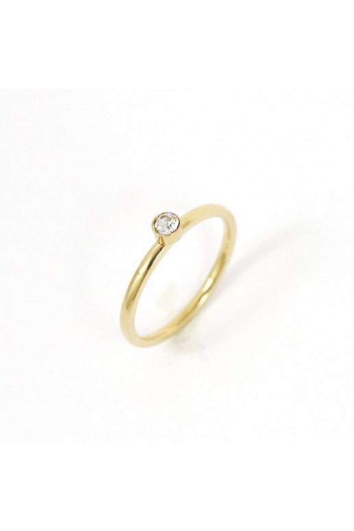 gold color-plated stainless steel ring PST663, Ring size: US9 EU20