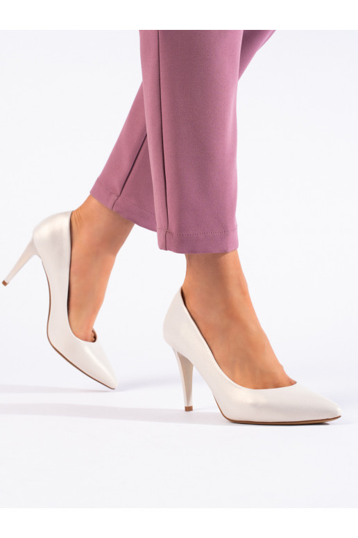White color perłowe High heels 