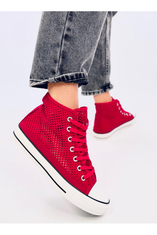 with elements of openwork shoes  MOUSSE RED
